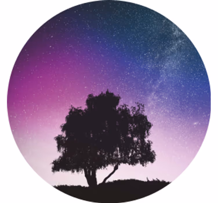 Sous verre moderne arbre de nuit étoilée - TenStickers