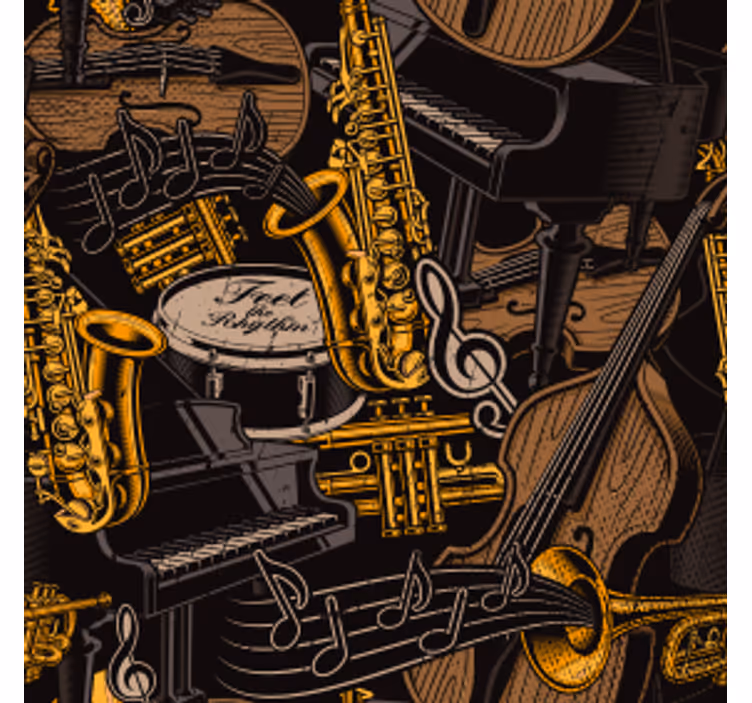 Sous verre bière motif instruments de musique - TenStickers