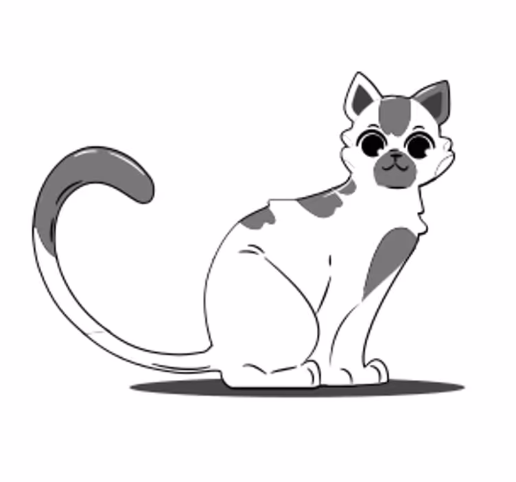Sous verre moderne figurine de chat mignon - TenStickers
