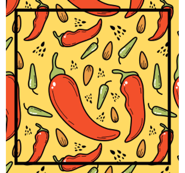 Sous verre moderne motif piments chili - TenStickers