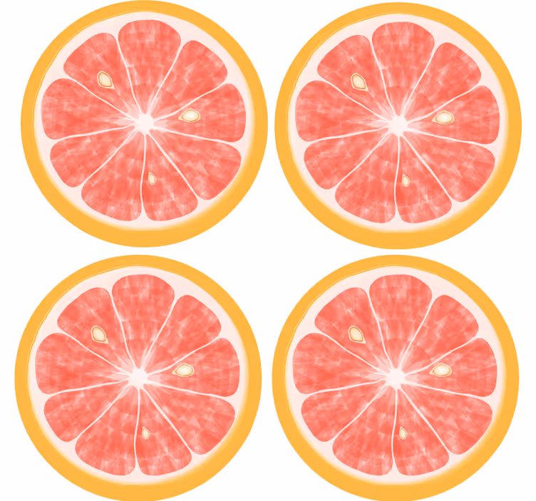 Sous verre bière motif tranche d'agrumes - TenStickers