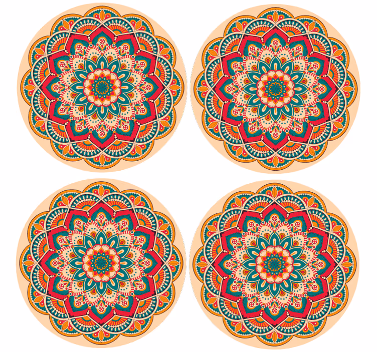 Sous verre moderne motif mandala rond - TenStickers