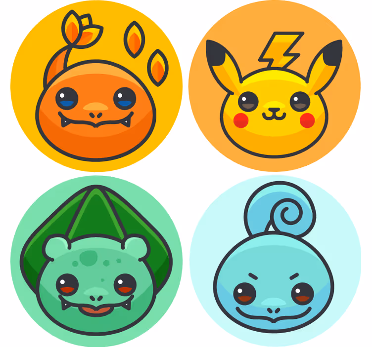 Sous verre bière personnages de dessin animé - TenStickers