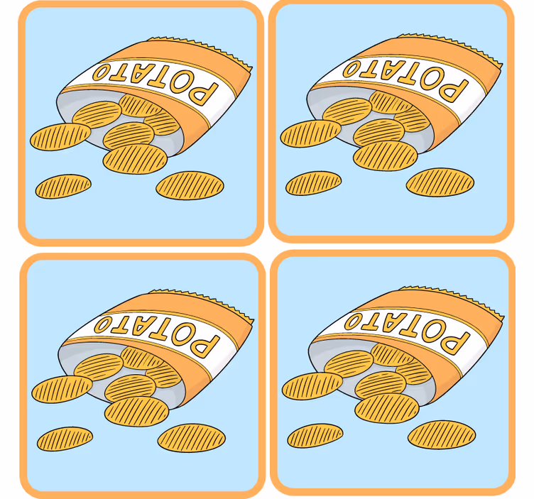 Sous verre bière illustration de sachet à snacks - TenStickers
