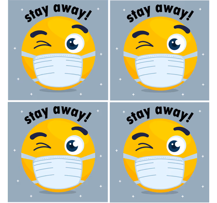 Sous verre emoji qui fait un clin d'œil avec masque - TenStickers