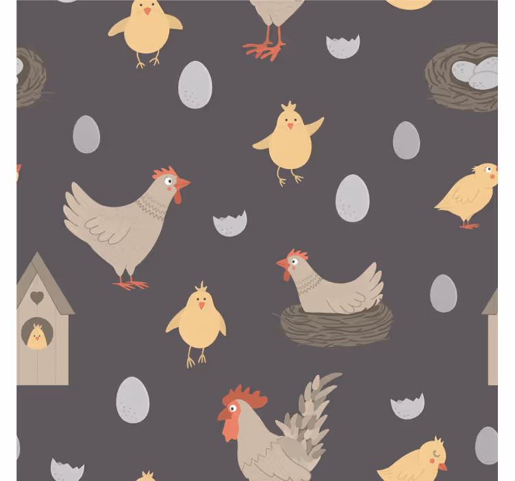 Sous verre bière motif poules et œufs - TenStickers