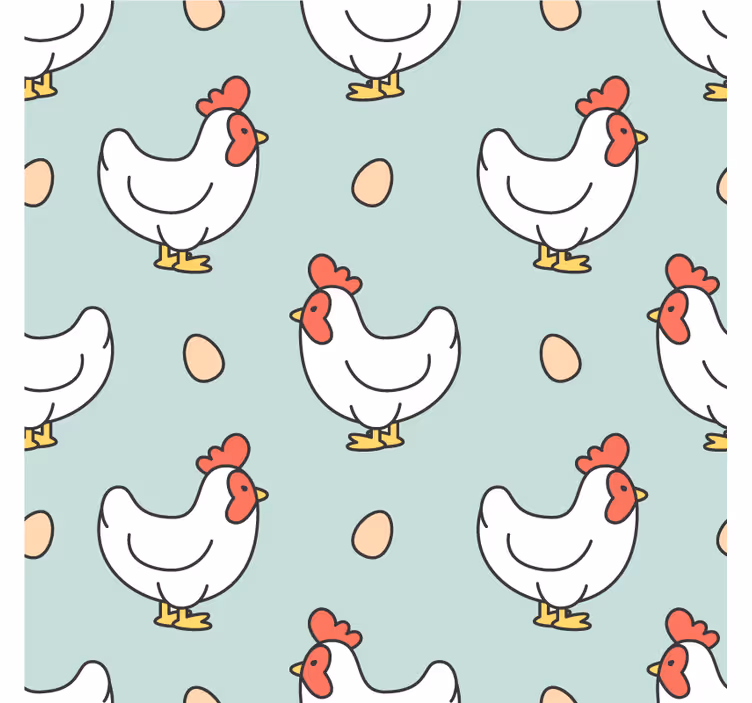 Sous verre moderne motif poules et oeufs - TenStickers