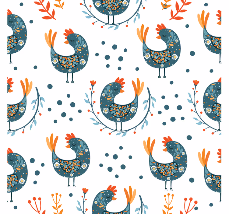 Sous verre bière motif de poules fantaisistes - TenStickers