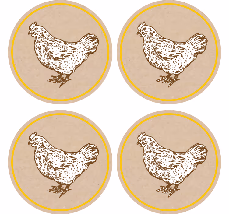 Sous verre vintage motif poule charmante - TenStickers