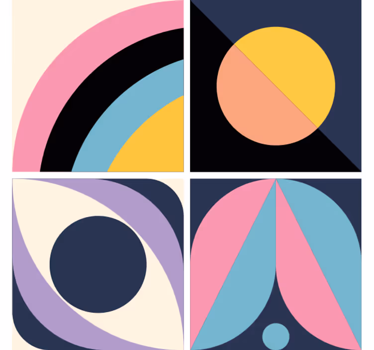Sous verre moderne blocs de couleur géométriques - TenStickers