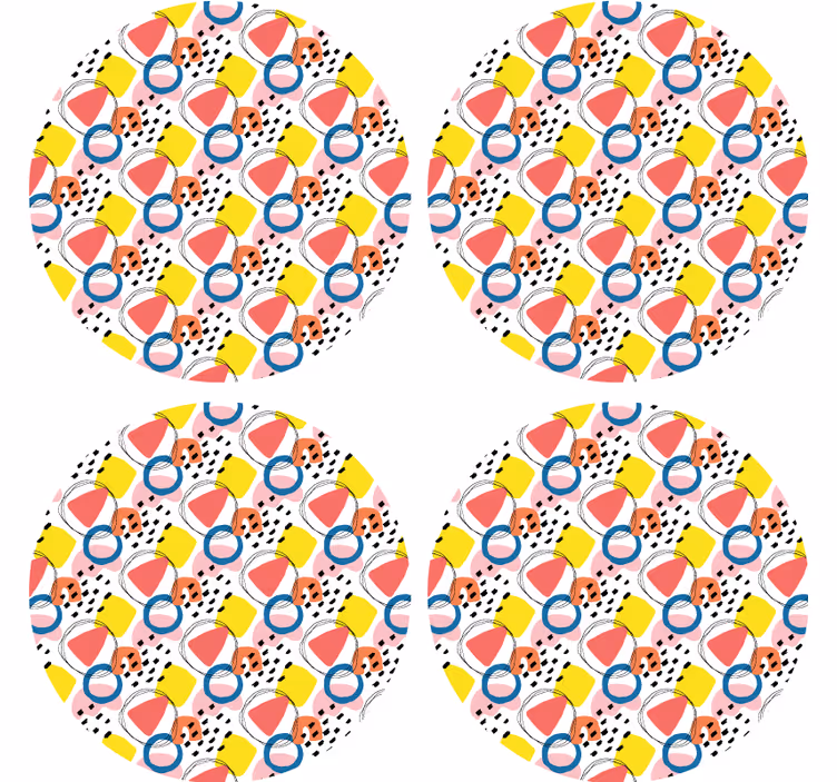Sous verre bière formes abstraites colorées - TenStickers