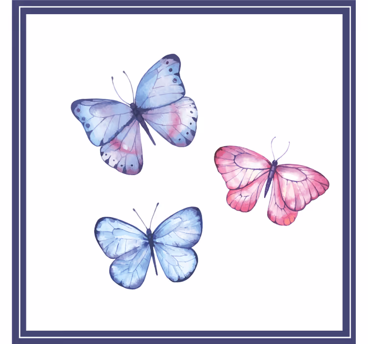 Sous verre bière arrangement de papillons colorés - TenStickers