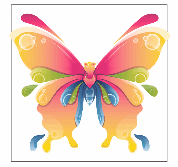 Sous verre bière illustration de papillons colorés - TenStickers