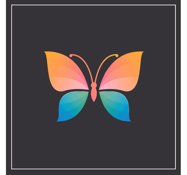Sous verre bière symbole de papillon coloré - TenStickers