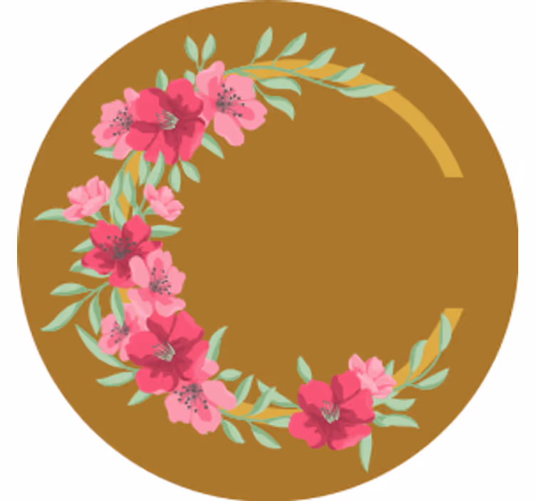 Sous verre bière design floral circulaire - TenStickers