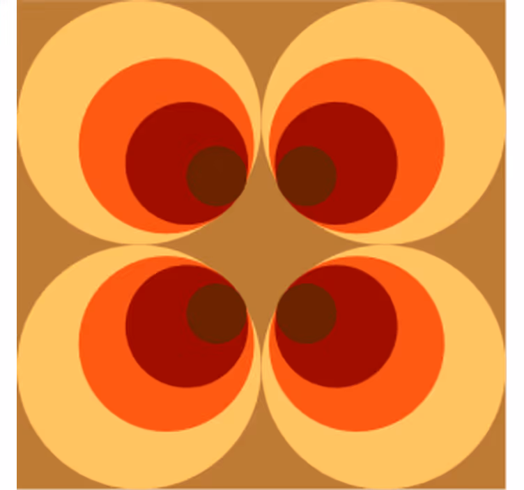 Sous verre motif dégradé circulaire chaud - TenStickers