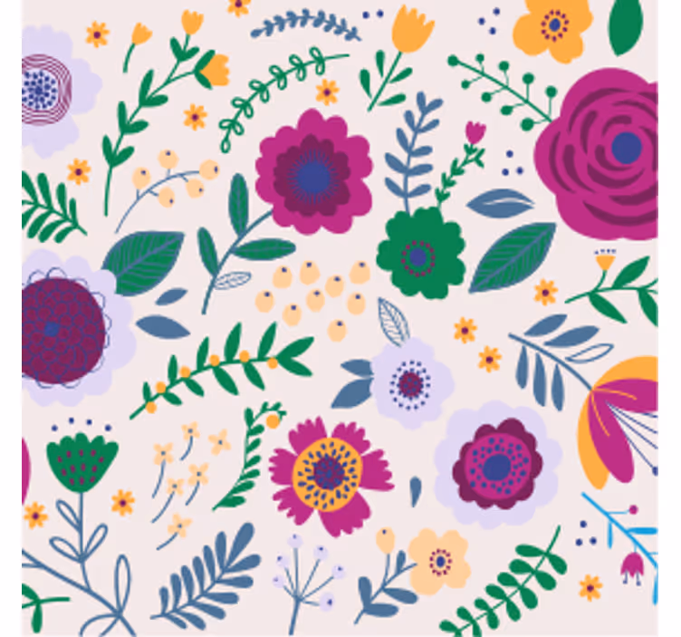 Sous verre bière composition florale colorée - TenStickers