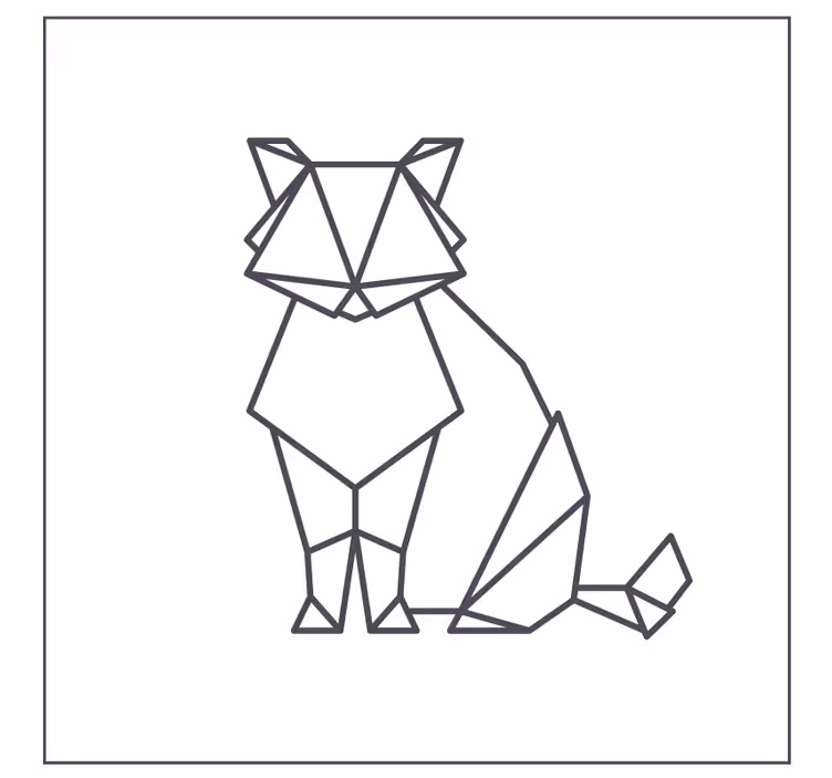 Sous verre bière figurine chat géométrique - TenStickers