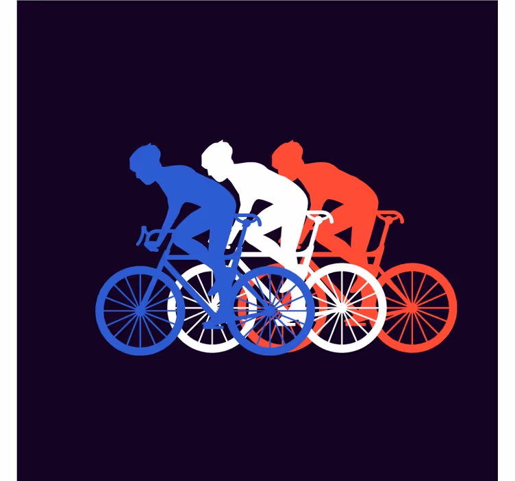 Sous verre moderne cyclistes en mouvement - TenStickers