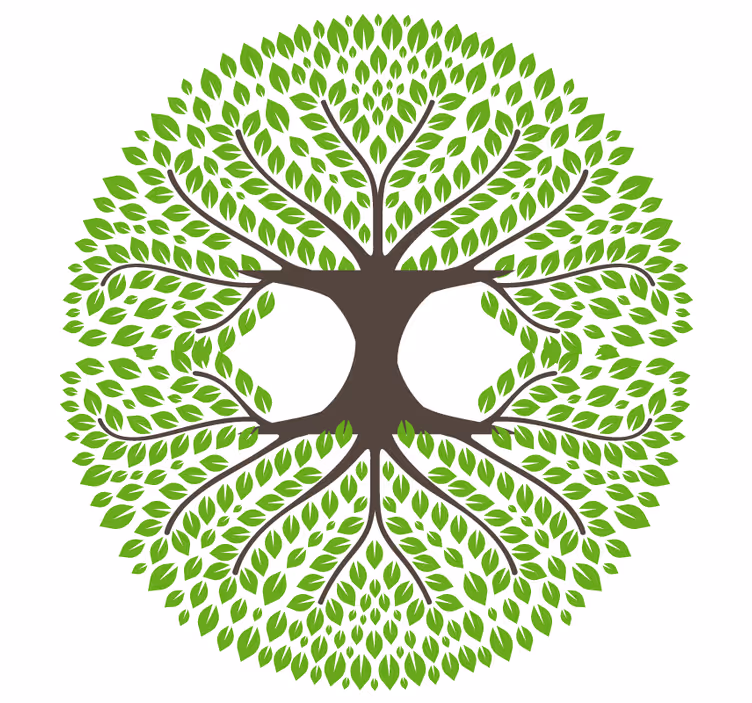Sous verre bière silhouette d'arbre vert luxuriant - TenStickers