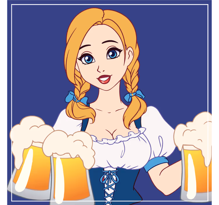 Sous verre bière illustration de barman joyeux - TenStickers