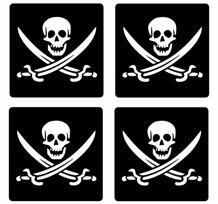 Dessous de verre avec le symbole des pirates - TenStickers