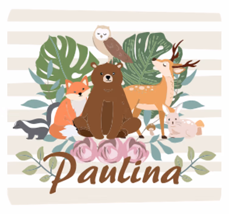 Sous verre personnalisable rassemblement d'animaux mignons - TenStickers