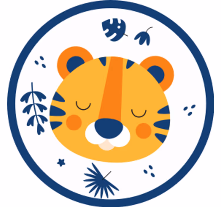 Sous verre bière tête de tigre mignonne - TenStickers