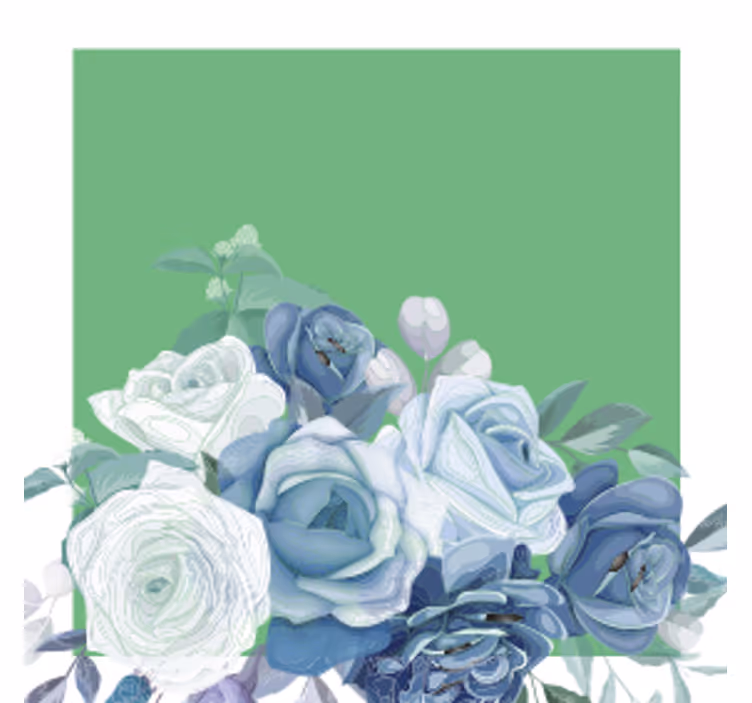 Sous verre mariage composition florale élégante - TenStickers