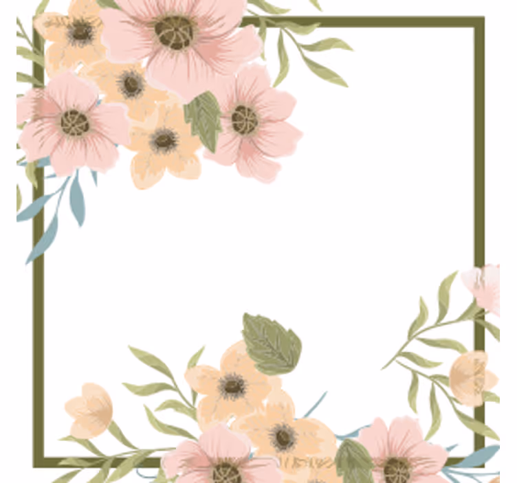 Sous verre moderne cadre floral décoratif - TenStickers
