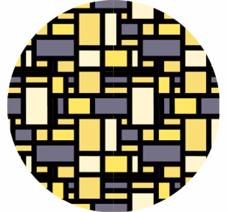 Sous verre motif géométrique jaune et gris - TenStickers