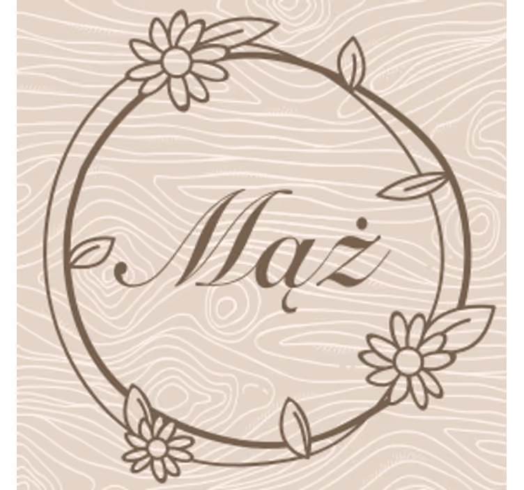 Sous verre personnalisable cadre floral monogramme - TenStickers