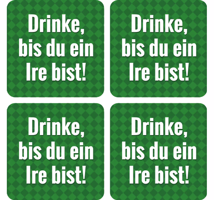 Sous verre bière citations à carreaux verts - TenStickers