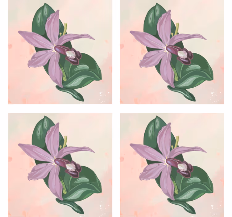 Sous verre moderne fleur d'orchidée élégante - TenStickers