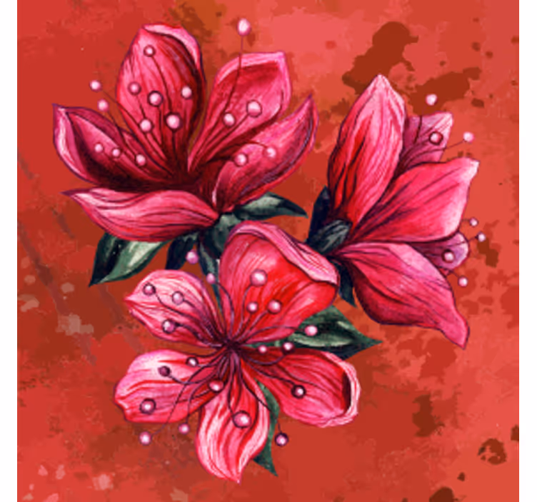 Sous verre bière arrangement floral vibrant - TenStickers