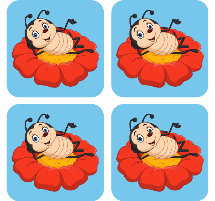 Sous verre bière personnage insecte joyeux - TenStickers