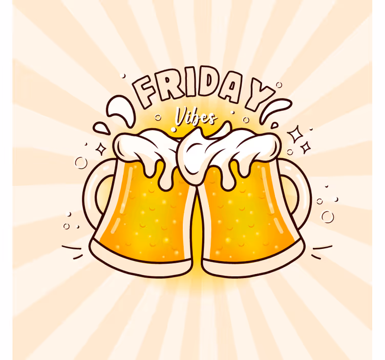 Sous verre bière célébrons le plaisir du vendredi - TenStickers
