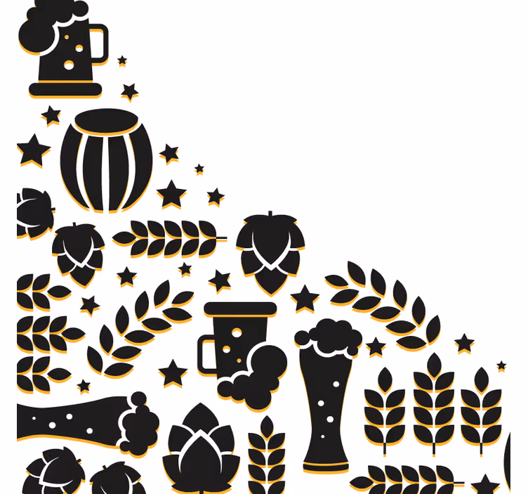 Sous verre bière composition des éléments bière - TenStickers