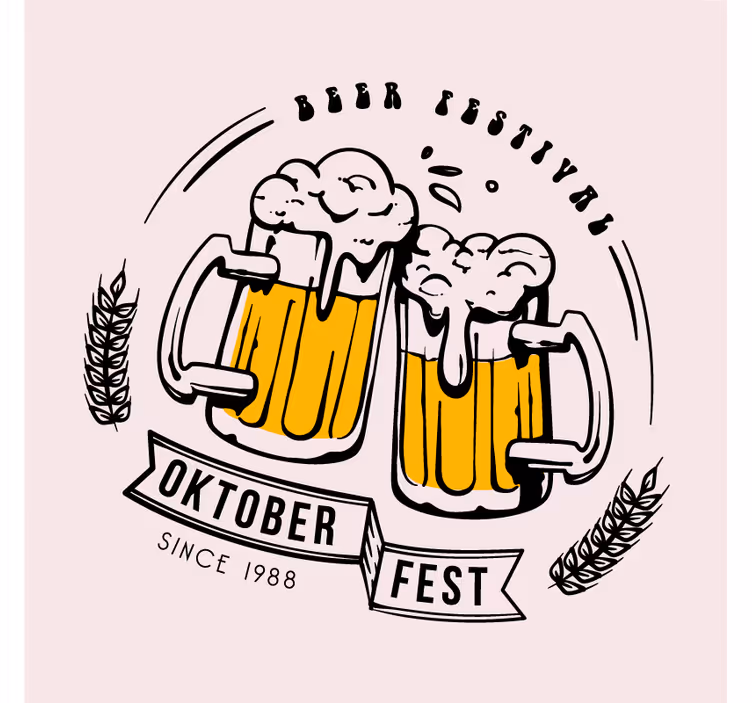 Sous verre bière oktober fest santé - TenStickers