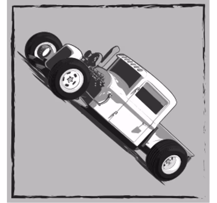 Sous verre bière représentation intemporelle hot rod - TenStickers
