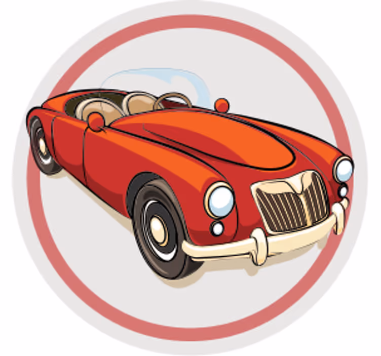 Sous verre bière voiture de sport rouge vintage - TenStickers