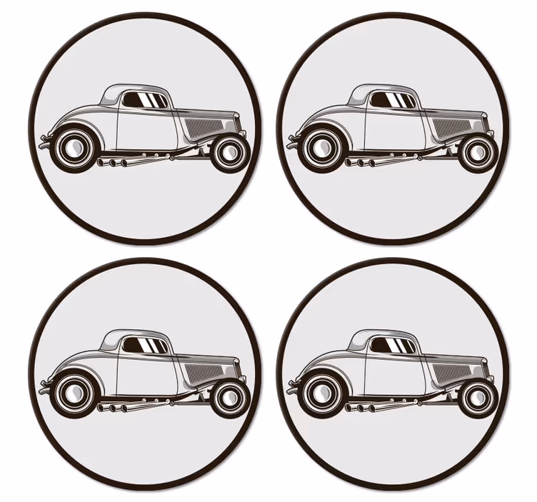 Sous verre bière silhouette de voiture classique - TenStickers