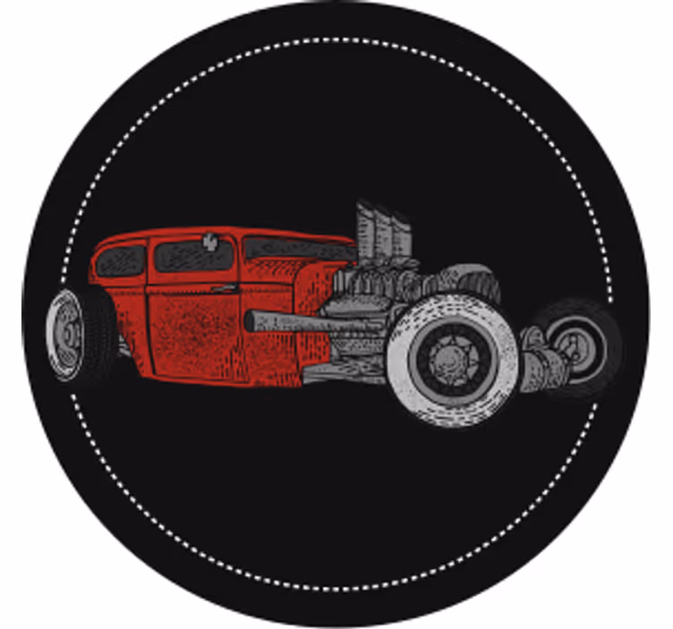 Sous verre vintage illustration de hot rod classique - TenStickers
