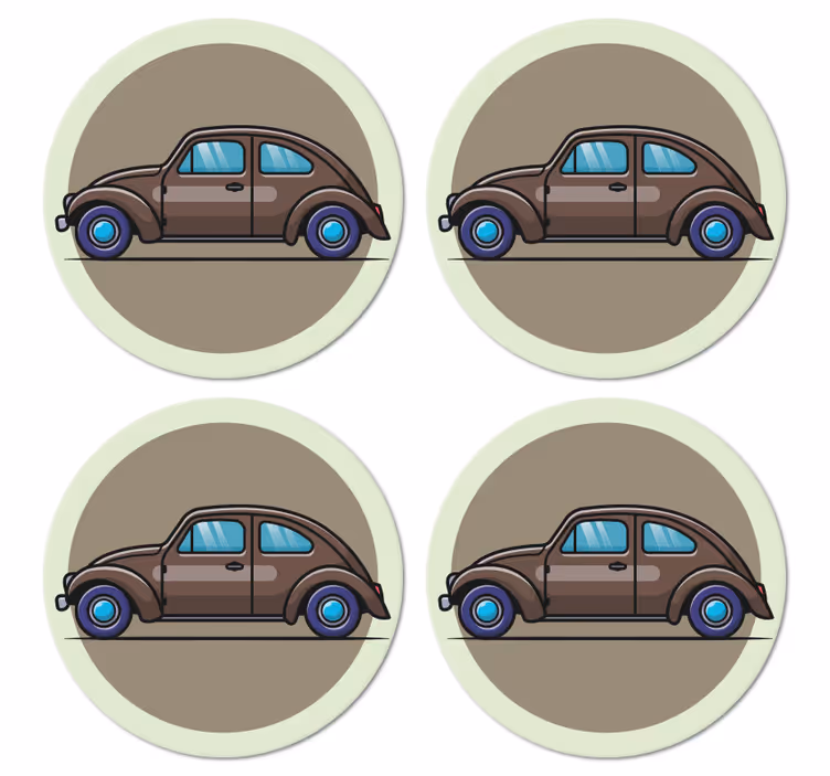 Sous verre vintage illustration de voiture rétro - TenStickers