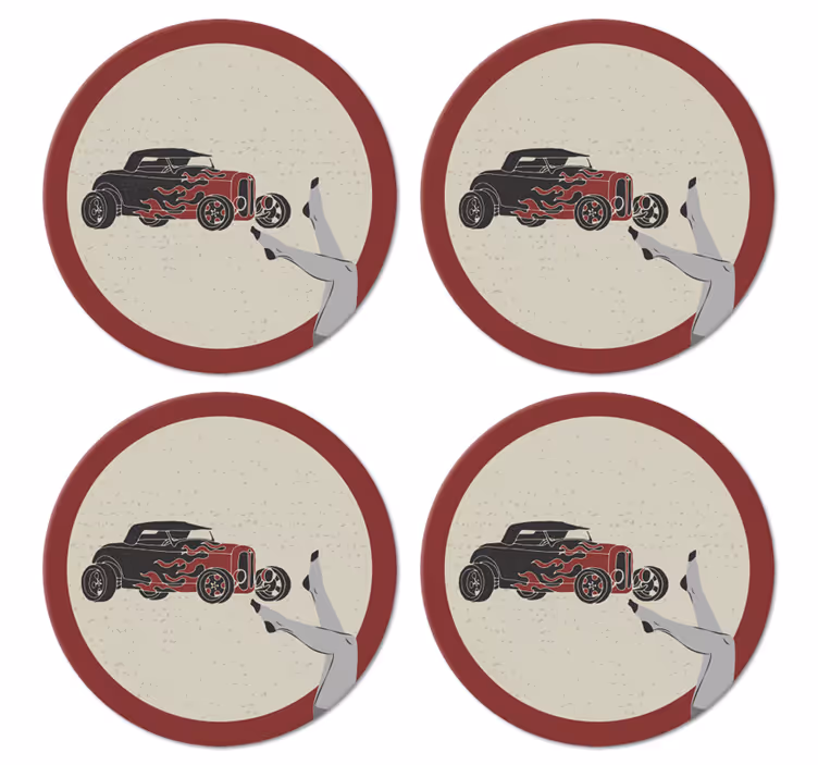 Sous verre vintage rod chaud flamboyant - TenStickers