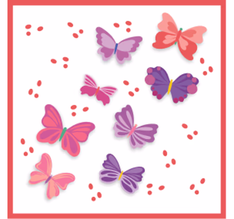 Sous verre bière illustrations de papillons vifs - TenStickers