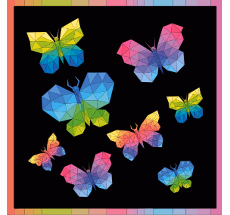 Sous verre bière papillons géométriques colorés - TenStickers