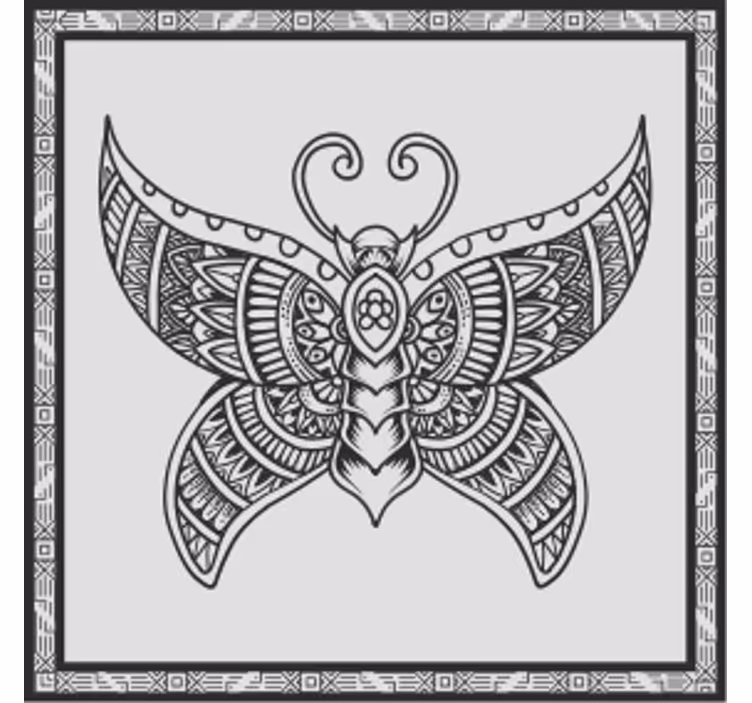Sous verre vintage motif papillon élaboré - TenStickers