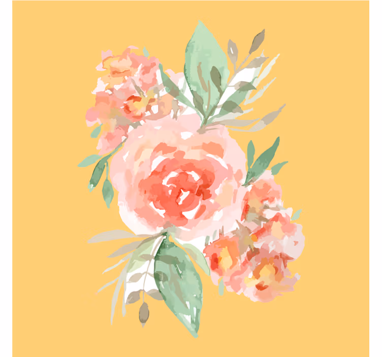 Sous verre moderne bouquet floral aquarelle - TenStickers