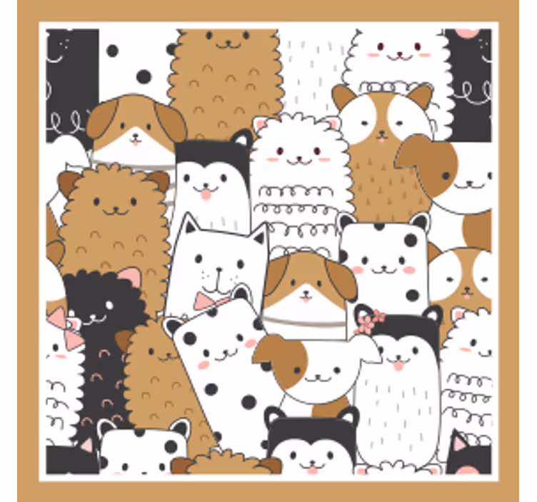 Sous verre bière motifs de visages d'animaux mignons - TenStickers